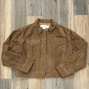 New Treasure & Bond Suede Trucker Tan Jacket Size Small